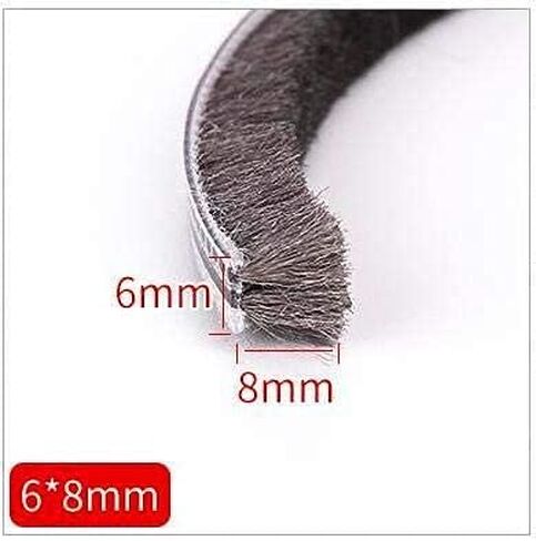 16 Ft Feet 5m (196 Inch) Brush Weather Stripping,Card-Slot Seal Strip Pile Weatherstrip Door Sweep Brush for Door Window (5mm x 6mm (3/16 1/4 Inch), Gray) in Kuwait