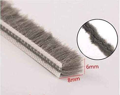 16 Ft Feet 5m (196 Inch) Brush Weather Stripping,Card-Slot Seal Strip Pile Weatherstrip Door Sweep Brush for Door Window (5mm x 6mm (3/16 1/4 Inch), Gray) in Kuwait