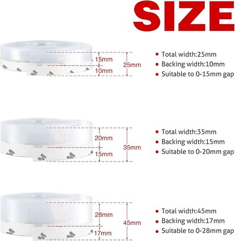 Silicone Seal Strip,8M/26ft Door Strip Bottom for Doors Silicone Sealing Sticker Adhesive for Doors and Windows Gaps of Anti-Collision Silicone (35MM, Transparent) in Saudi Arabia