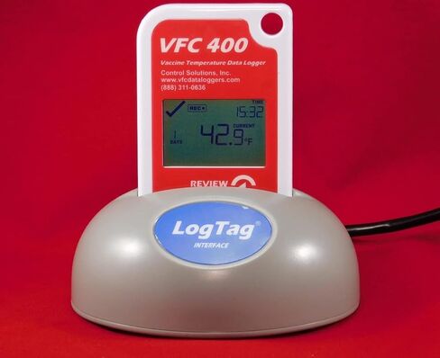 مجموعة أدوات تسجيل بيانات مراقبة اللقاحات من LogTag Control Solutions VFC400-KIT، باللون الأحمر/الأبيض in Kuwait