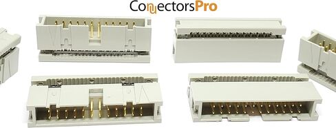 ملحقات الكمبيوتر - موصلات Pro 10 عبوات 2X12 24P صفوف مزدوجة 2.54 مم رأس ذكر IDC مغطى، 24 دبابيس IDC موصلات تجعيد لكابل الشريط المسطح القياسي in Saudi Arabia