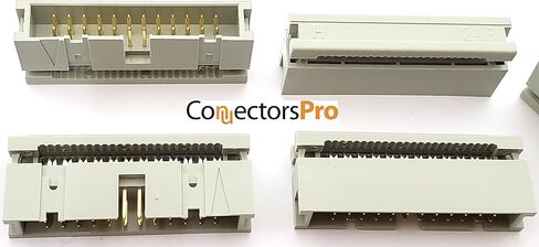 ملحقات الكمبيوتر - موصلات Pro 10 عبوات 2X12 24P صفوف مزدوجة 2.54 مم رأس ذكر IDC مغطى، 24 دبابيس IDC موصلات تجعيد لكابل الشريط المسطح القياسي in Saudi Arabia