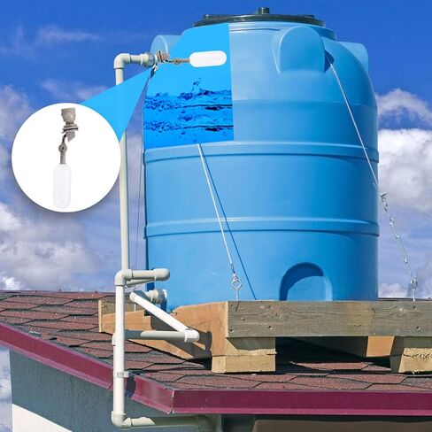 4 قطع 1/2 بوصة عوامة الكرة صمام بلاستيك عوامة مياه صغيرة من البلاستيك مع ذراع قابل للتعديل للتحكم التلقائي في مستوى المياه بخزان المياه in Kuwait