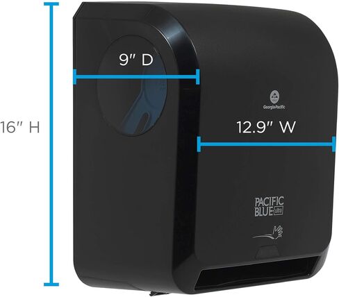 مجموعة أدوات توزيع المناشف الورقية الميكانيكية عالية السعة مقاس 8 بوصات من Pacific Blue Ultra من GP PRO (جورجيا والمحيط الهادئ)؛ 1 موزع أسود؛ (59589؛) 1 لفة مناشف بنية؛ (26496) in Saudi Arabia
