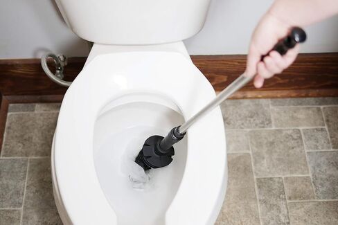 ToiletShroom Revolutionary Plunger, Squeegee, Clog Remover, Drain Cleaner, Bathroom Toilet Dredge Tool, Stainless Steel Handle with Caddy Holder, Оne Расk, Black in Saudi Arabia
