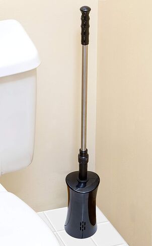 ToiletShroom Revolutionary Plunger, Squeegee, Clog Remover, Drain Cleaner, Bathroom Toilet Dredge Tool, Stainless Steel Handle with Caddy Holder, Оne Расk, Black in Saudi Arabia