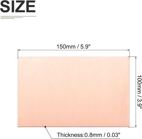 DTGN 150x100x1mm(LxWxT) Pure Copper Sheets - 2Pack - Good for Making Machinery Parts - Metal Copper Plates in Saudi Arabia