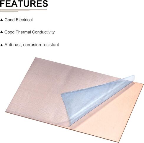 DTGN 150x100x1mm(LxWxT) Pure Copper Sheets - 2Pack - Good for Making Machinery Parts - Metal Copper Plates in Saudi Arabia