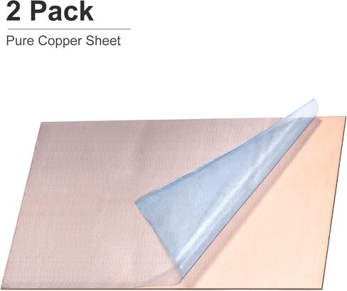 DTGN 150x100x1mm(LxWxT) Pure Copper Sheets - 2Pack - Good for Making Machinery Parts - Metal Copper Plates in Saudi Arabia