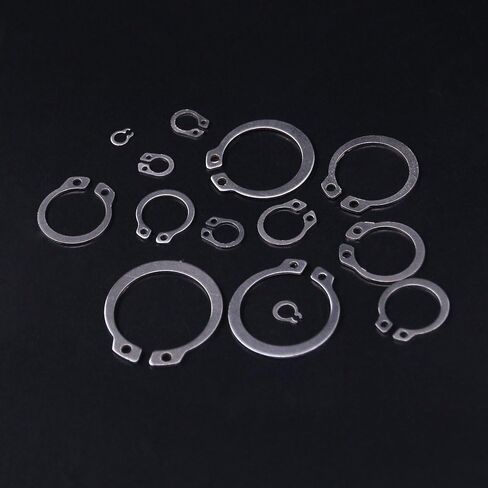 Hilitchi 150-Pcs Alloy Steel External Circlip Snap Retaining Clip Ring Assortment Kit - Size: 4mm to 28mm in Kuwait