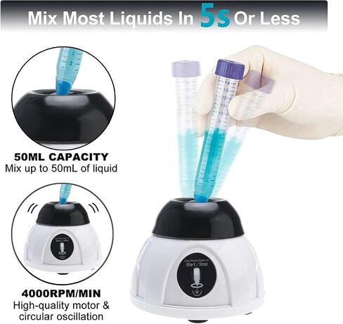 Toolly Mini Lab Vortex Mixer, Touch Function, Suitable for Centrifuge Tubes up to 50ml, 4000 RPM Mini Paint Shaker in Saudi Arabia
