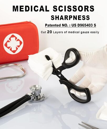 MEUUT 3 Pack Medical Scissors and penlights for Nurses with Four Batteries-One 8" Patented Trauma Scissor Bandage Scissor Two LED Pen lights for Nurse Doctor EMT First Aid in Saudi Arabia