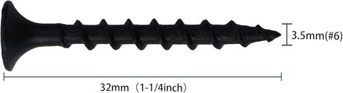 JEGONFRI 65pcs #10 × 3-1/2 inch High Hardness Drywall Screws, Black, Coarse Thread, Phillips Drive, Bugle Head, Black Wood Screws, Long Screws, Wood and More in Kuwait