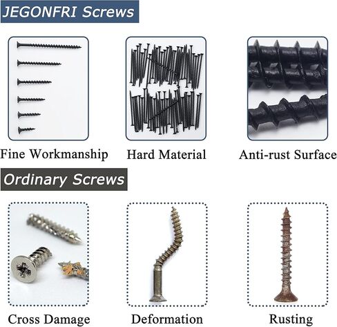 JEGONFRI 65pcs #10 × 3-1/2 inch High Hardness Drywall Screws, Black, Coarse Thread, Phillips Drive, Bugle Head, Black Wood Screws, Long Screws, Wood and More in Kuwait