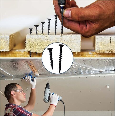 JEGONFRI 65pcs #10 × 3-1/2 inch High Hardness Drywall Screws, Black, Coarse Thread, Phillips Drive, Bugle Head, Black Wood Screws, Long Screws, Wood and More in Kuwait