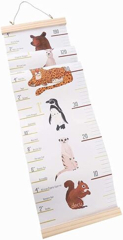 Decu Educational Height Chart Animal-Comparison Hanging Growth Chart for Kids' Bedroom Decor in Saudi Arabia