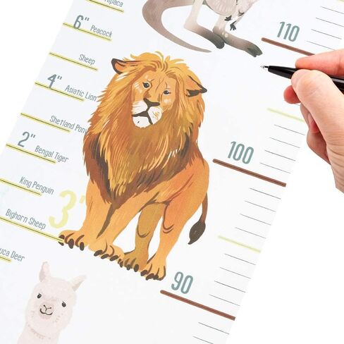 Decu Educational Height Chart Animal-Comparison Hanging Growth Chart for Kids' Bedroom Decor in Saudi Arabia