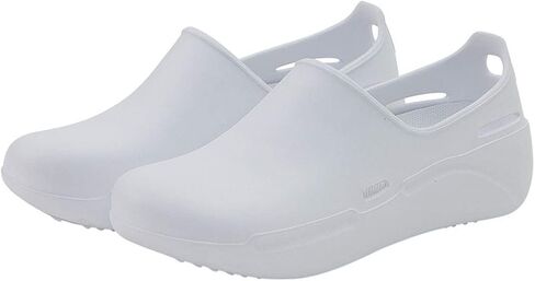 Anywear Streak Step-in Nurse Shoes for Women and Men, Oil- and Slip-Resistant EVA Kitchen Shoes, Work Shoes, 11, White in Kuwait