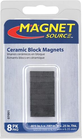 قطعة مغناطيسية من السيراميك، سمك 0.95 سم، عرض 0.64 سم، طول 2.2 سم (عبوة من 8 قطع) in Kuwait