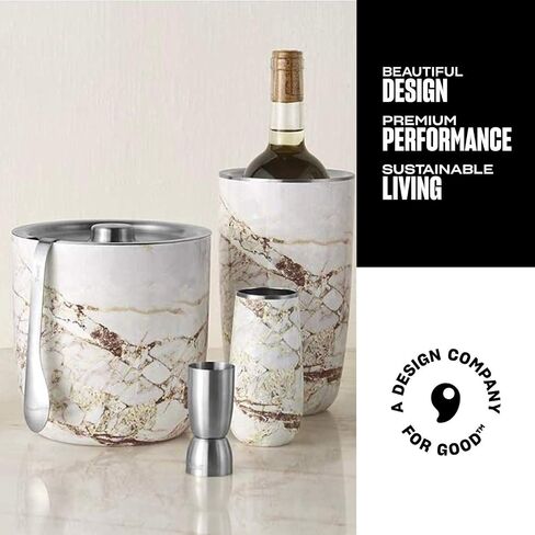 S'well Stainless Steel Wine Chiller - 750ml - Black Marble - Triple-Layered Vacuum-Insulated Container Designed to Keep Bottles Colder for Longer - BPA-Free Designer Barware Accessories in Saudi Arabia