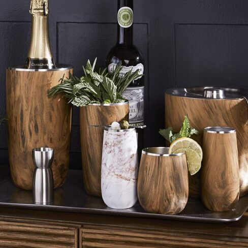 S'well Stainless Steel Wine Chiller - 750ml - Black Marble - Triple-Layered Vacuum-Insulated Container Designed to Keep Bottles Colder for Longer - BPA-Free Designer Barware Accessories in Saudi Arabia