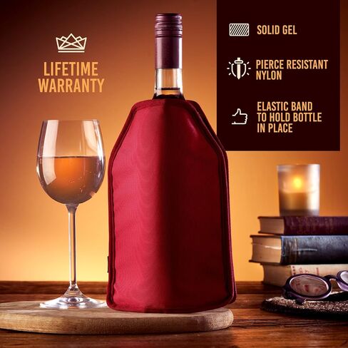 Wine Cooler Sleeve, High Quality Solid Gel Wine Sleeve, Reusable Wine Bottle Cooler, Black in Saudi Arabia