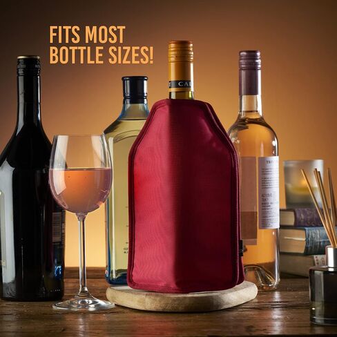 Wine Cooler Sleeve, High Quality Solid Gel Wine Sleeve, Reusable Wine Bottle Cooler, Black in Saudi Arabia