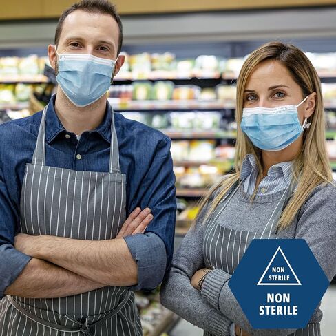 MED PRIDE 3-Ply Face Masks For Adults [Pack of 50] Disposable Breathable Face Mask With Earloops- Comfortable Non-Woven Highly Protective Medical-Grade Face Cover For Men & Women- Blue in Saudi Arabia