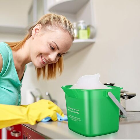 6 قطع دلو تنظيف بسعة 6 لتر، دلو مربع صغير للتعقيم، دلو منظف للمنزل التجاري، المطعم، المطبخ، المكتب، المدرسة (أحمر) in Kuwait