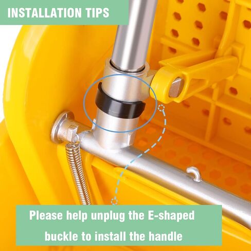 ممسحة اصطناعية ودلو من تري مع طقم رينجر من البلاستيك بسعة 5 جالون بسعة 21 لتر مع عجلات لتنظيف المنزل والتجاري باللون الأصفر in Kuwait