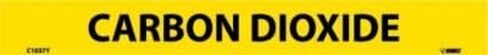 NMC C1037Y Pipemarkers Sign, Legend "Carbon Dioxide", 9" Length x 1" Height, 1/2" Letter Size, Pressure Sensitive Vinyl, Black on Yellow (Pack of 25) in Saudi Arabia