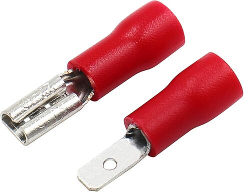 Baomain الأحمر أنثى / ذكر معزول سلك موصل الكهربائية تجعيد الطرفية 22-16 AWG 2.8 × 0.5 مم حزمة من 100 in Saudi Arabia