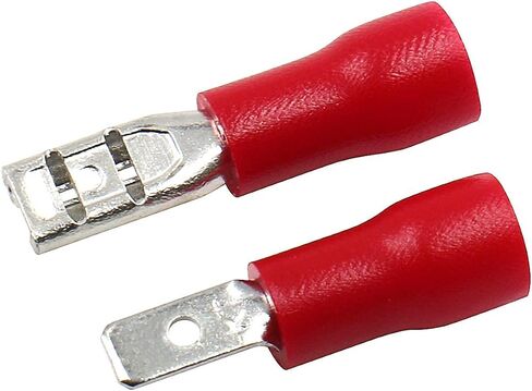 Baomain الأحمر أنثى / ذكر معزول سلك موصل الكهربائية تجعيد الطرفية 22-16 AWG 2.8 × 0.5 مم حزمة من 100 in Saudi Arabia
