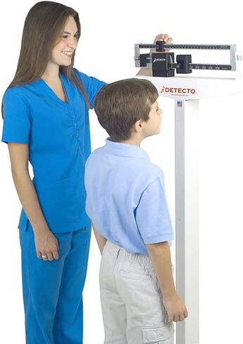 Detecto 437 Mechanical Physician Scale Without Height Rod - Die-Cast Beam with Black Aluminum Insert - Rigid Construction with Precise Results, Eye-Level Display - 450Lbs x 4 oz Capacity in Kuwait