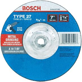 Bosch GW27M701 Type 27 Metal Grinding Wheel, 7-Inch 1/4 by 5/8-11-Inch Arbor (Pack of 1) in Saudi Arabia
