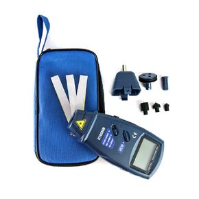 QWORK Tri-Mode Contact and Laser Non-Contact RPM Tach Digital Photo Tachometer Linear Speed Surface Distance Measure Meter, Digital Tachometer RPM Meter DT6236B for Motors, Machine Parts, Lathes in Kuwait
