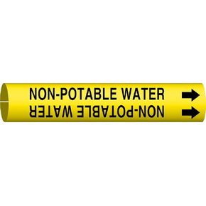 Brady 4102-A Bradysnap-On Pipe Marker, B-915, Black On Yellow Coiled Printed Plastic Sheet, Legend "Non-Potable Water" in Saudi Arabia