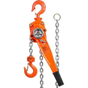 VEVOR Manual Lever Chain Hoist, 1-1/2 Ton 3300 lbs Capacity 10 FT Come Along, G80 Galvanized Carbon Steel with Weston Double-Pawl Brake,Auto Chain Leading & 360° Rotation Hook, for Garage Factory Dock in Kuwait