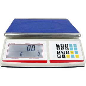 شاشة LCD كبيرة رطل أونصة كجم وحدة وزن غرام عداد سعة 30 كجم أو 66 رطل، دقة 1 جرام، العد الصناعي لمختبر الجرام الرقمي الإلكتروني الدقيق (30 كجم/66 رطل، 1 جرام) in Kuwait