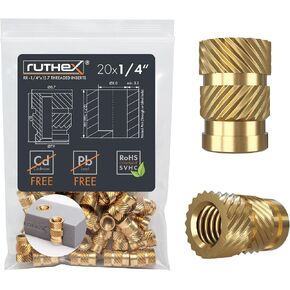 ruthex M3 Threaded Inserts Short - 100 Pieces RX-M3Sx4.0 Brass Heat Set Insert for Plastic Parts - Metric knurled Nuts - Insert by Heat into 3D Printing Components in Saudi Arabia