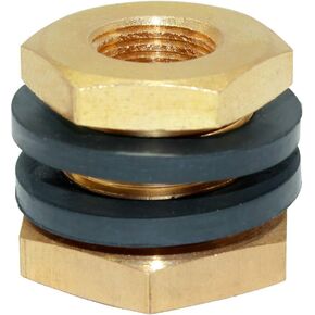 Joywayus 1/4" NPT Female 1/2" Male Brass Bulkhead Fitting Bulk Head Pipe Fitting Bulkhead Tank Fitting Coupler in Saudi Arabia