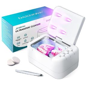 منظف بالموجات فوق الصوتية لاطقم الاسنان المثبتة: منظف بالموجات فوق الصوتية مع اوضاع تنظيف قابلة للتحديد بشكل مستقل للمحاذاة، واقي الفم، صواني التبييض، منظف مجوهرات محمول 46 كيلو هرتز 200 مل in Kuwait