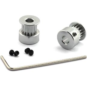 2pcs 16 Teeth 5mm Bore Timing Pulley GT2 Aluminium Alloy Synchronous Wheel for 6mm Width Belt 3D Printer CNC Mechanical Drive Silver