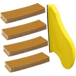 40 PCS Micro Detail Sander Paper Set, 3.5"x 1" Mini Hand Sanding Block, Hook and Loop Sandpaper Strips 320 Grit, Finger Sanding Tool for Wood Crafts, Small DIY Crafts Projects and Tight Spaces