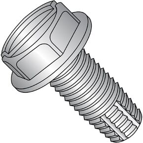 برغي قطع من الفولاذ المقاوم للصدأ 410 بلمسة نهائية سادة، رأس سداسي الغسيل، مشغل مشقوق نوع F، مقاس 1/4"-20 خيط، 3/4 بوصة طول (عبوة من 10) in Kuwait