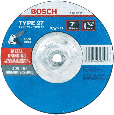 Bosch GW27M701 Type 27 Metal Grinding Wheel, 7-Inch 1/4 by 5/8-11-Inch Arbor (Pack of 1) in Saudi Arabia