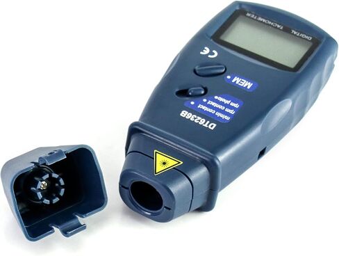 QWORK Tri-Mode Contact and Laser Non-Contact RPM Tach Digital Photo Tachometer Linear Speed Surface Distance Measure Meter, Digital Tachometer RPM Meter DT6236B for Motors, Machine Parts, Lathes in Kuwait