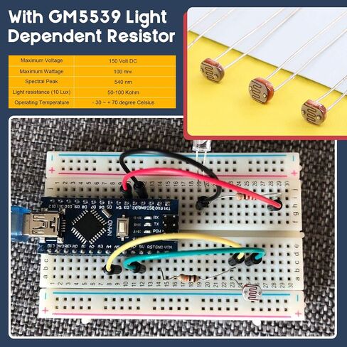 Hilitchi 40Pcs Mini Laser Dot Diode Module Head WL Red 650nm 6mm 5V 5mW and 3V 5mW and Light Dependent Resistor LDR Sensor 5 mm GM5539 5539 in Saudi Arabia