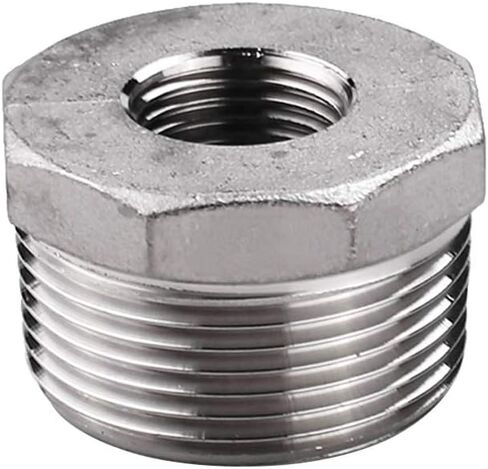 Avanty Stainless Steel 304 Cast Pipe Fitting Hex Bushing 1" NPT Male x 1/2" NPT Female 1pc in Kuwait