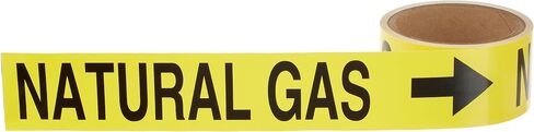 Brady 73910 Economy Pipe Markers-To-Go, B-736, 2" Height X 12" Width, Black On Yellow Self-Sticking - Plastic Film, Legend "Natural Gas" (Pack of 25) in Saudi Arabia
